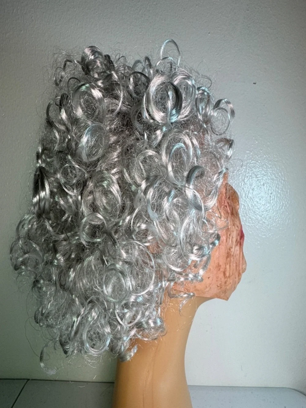 Realistic Old Lady Mask Wig Halloween Latex Costume Elderly Grandma Face Mask